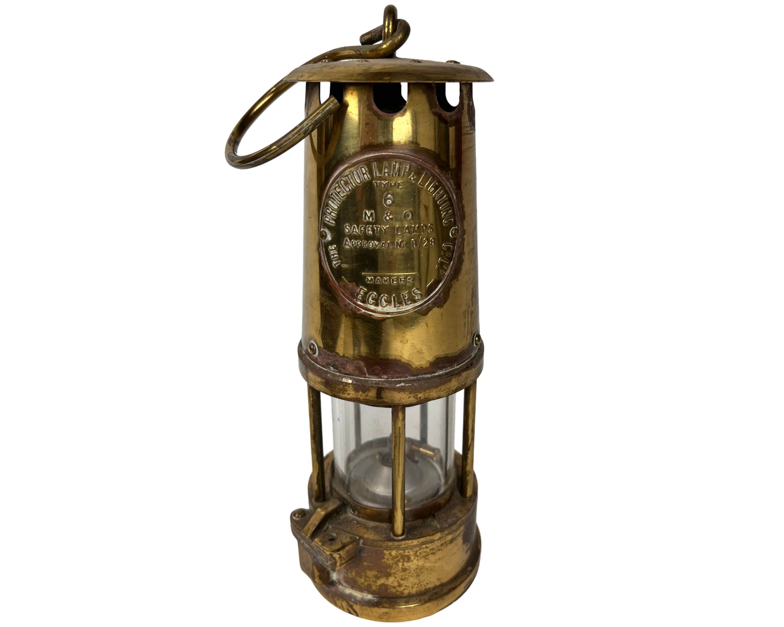 Vintage Eccles Miners Lamp Type 6 Brass M&O Protector Lamps