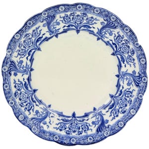 Antique Art Nouveau Winkle & Co Malvern Plate Blue and White Transferware 9”
