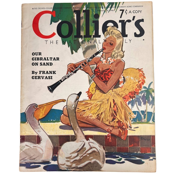 Jahrgang 1941 Collier's Magazine 22. Februar kanadische Kopie Agatha Christie Pearl S Buck