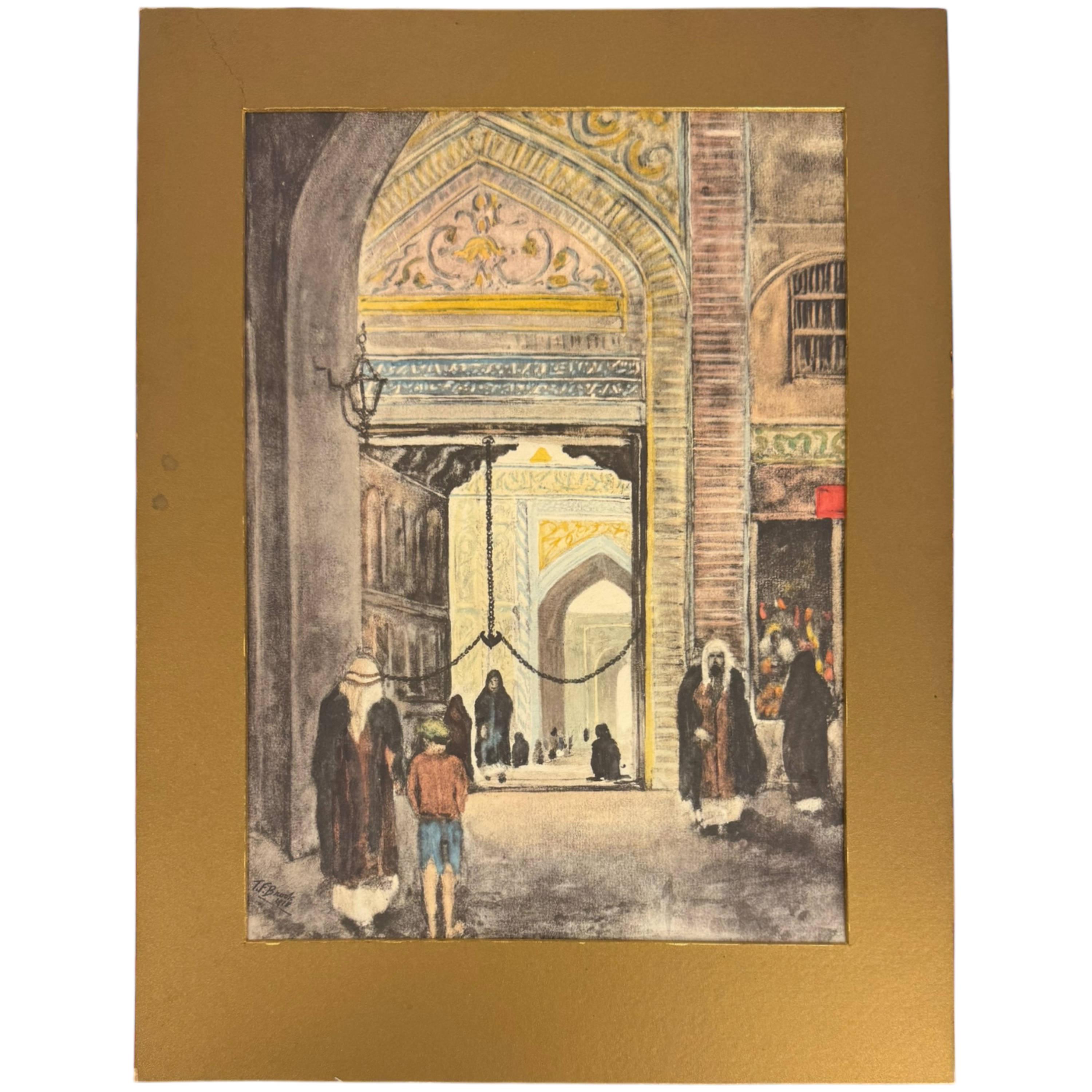 Antique Hand Coloured Print Baghdad 1918 by TF Brook Middle Eastern ...
