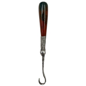 Antique Glove Button Hook Sterling Silver Agate Adie & Lovekin Birmingham