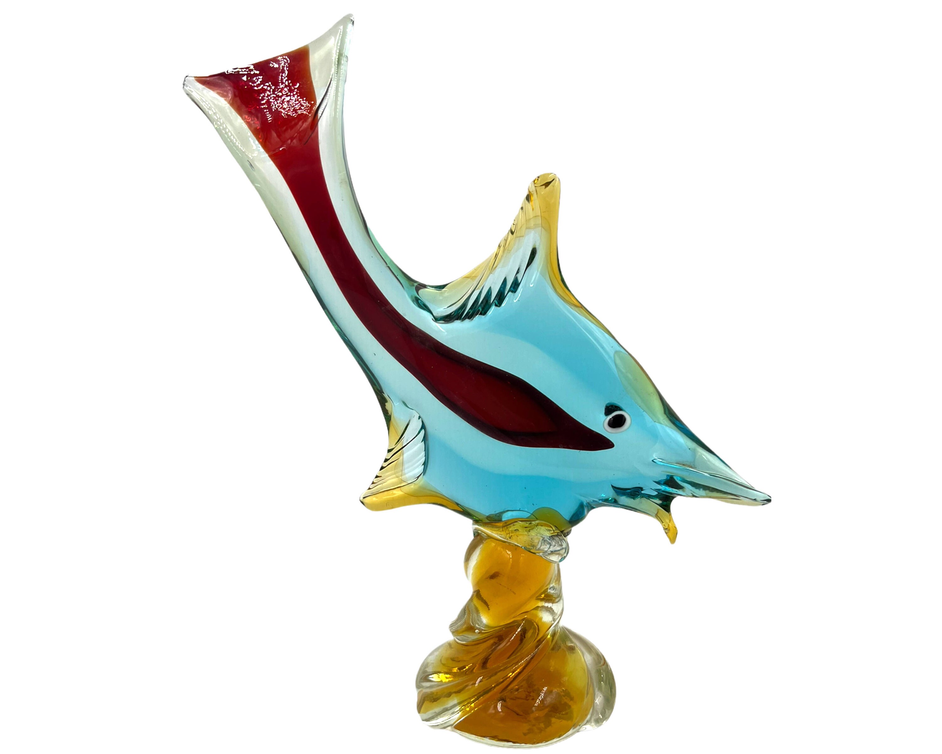 MURANO 特大 51㎝ ムラノ 大型 金彩 ブルー ゴブレット オブジェ Murano Large Glass Bowl - Etsy