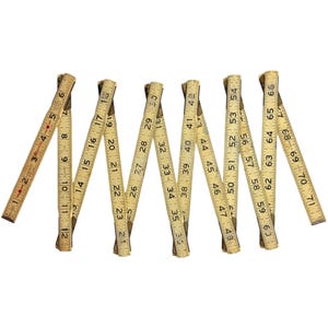 Vintage Lufkin No. 460 Gliedermaßstab - 182 cm Holzmesslatte mit Federgelenken