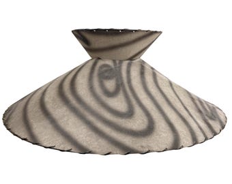 Vintage Fiberglass Lamp Shade 22 Inch Swirl Pattern Mid Century Modern Atomic Style