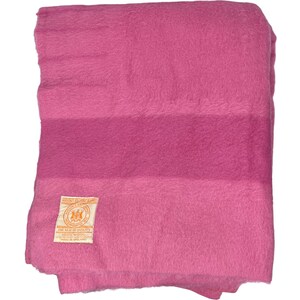 Vintage 1940s 50s Hudsons Bay Blanket Rose Pink 4 Point Indian