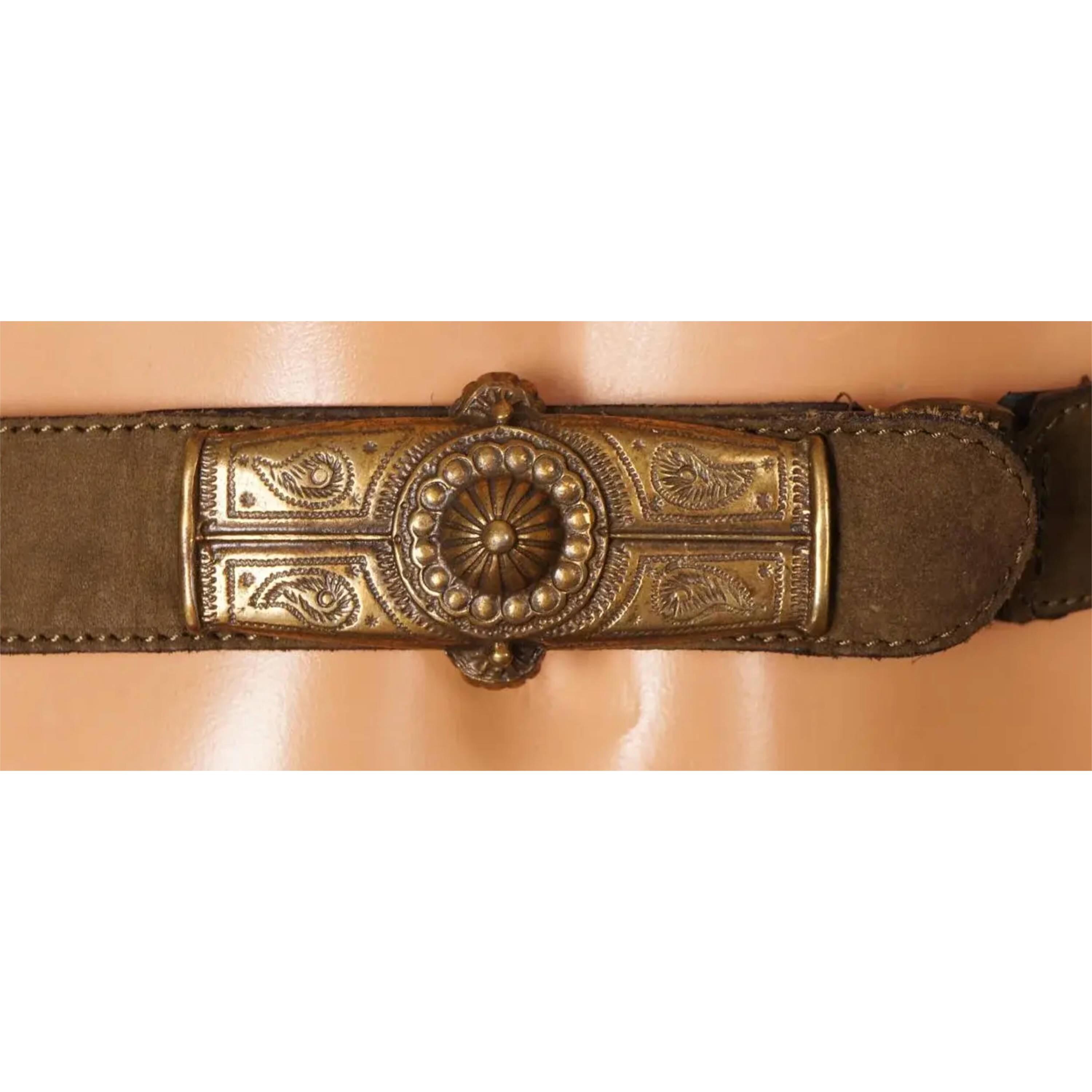 Vintage 80s Escada Laurel Brown Suede Leather Belt Ladies  display picture 3