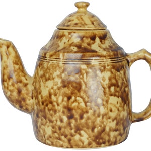 Beauceware Quebec Pottery Spongeware Teapot Jean Cartier Signed Beauce C-3163 1972