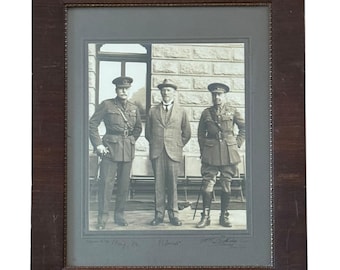 Signed Photograph of Douglas Haig, Jan Smuts & H.T. Lukin – Cape Town Studio Portrait c.1918–1921 WWI Generals