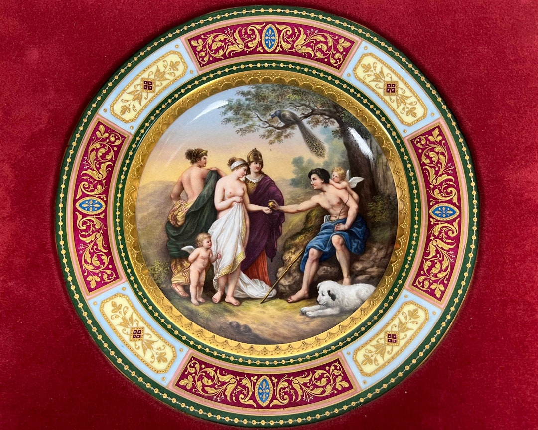 アンティーク ウィーン 手描き 飾り皿