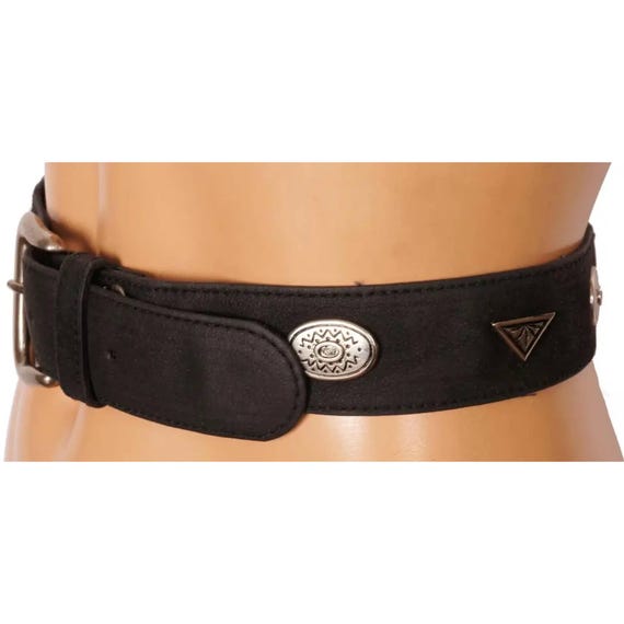 Vintage 80s Escada Laurel Black Suede Leather Belt Ladies  display picture 1