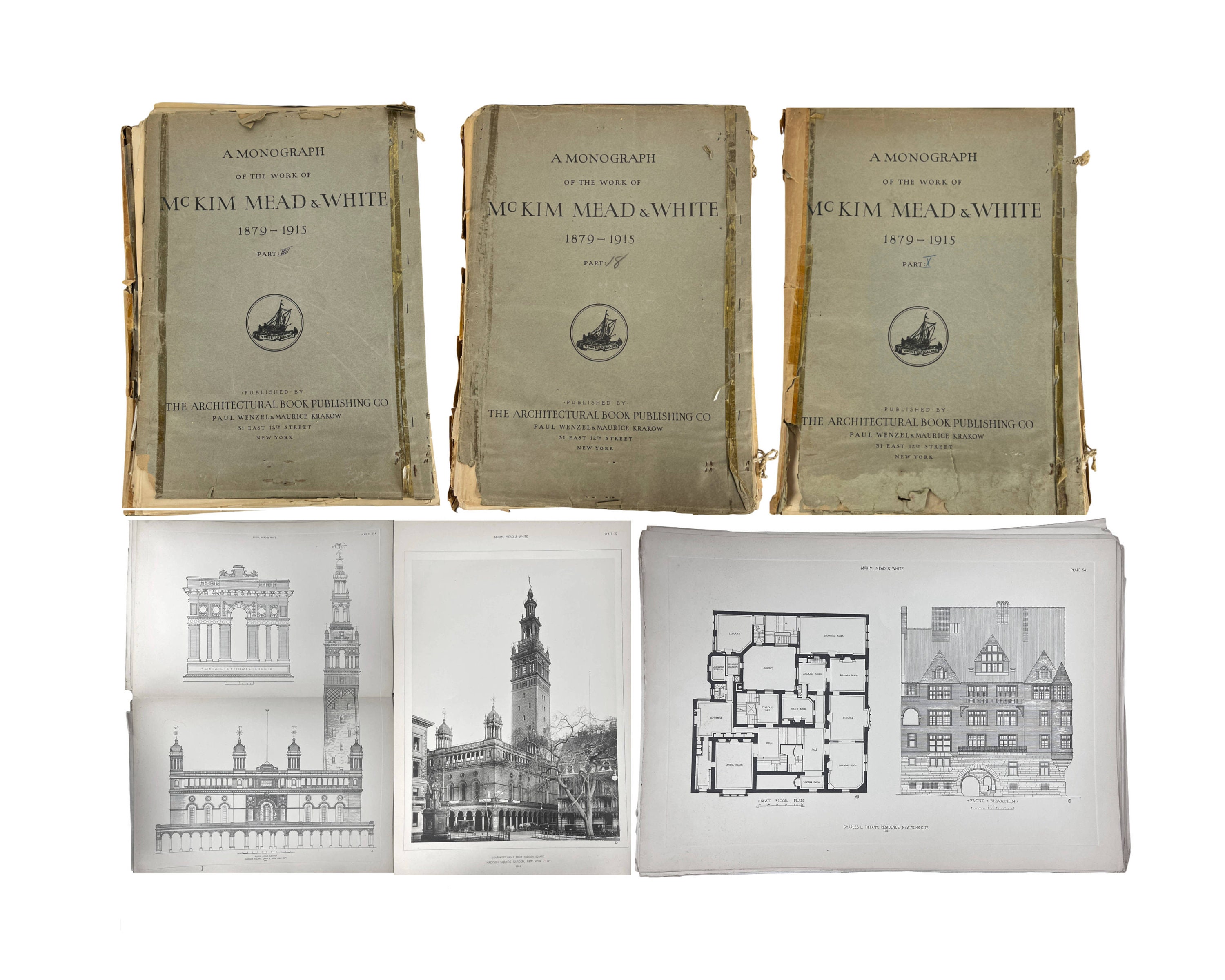 Antique Architectural Books Mckim Mead and White NY
