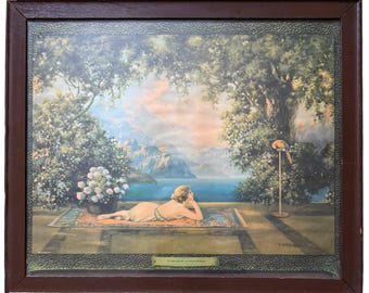 Vintage 1920s R Atkinson-Fox In the Valley of Enchantment Art Deco Print – Framed Fantasy Landscape