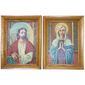 Pinturas vintage PBN pintadas por número Jesus, o pastor, e Maria, Craft Master NA-1801 41SSS