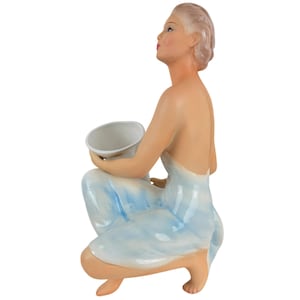 Vintage Ronzan Italy Ceramic Woman Figurine Holding Vase Large Figure