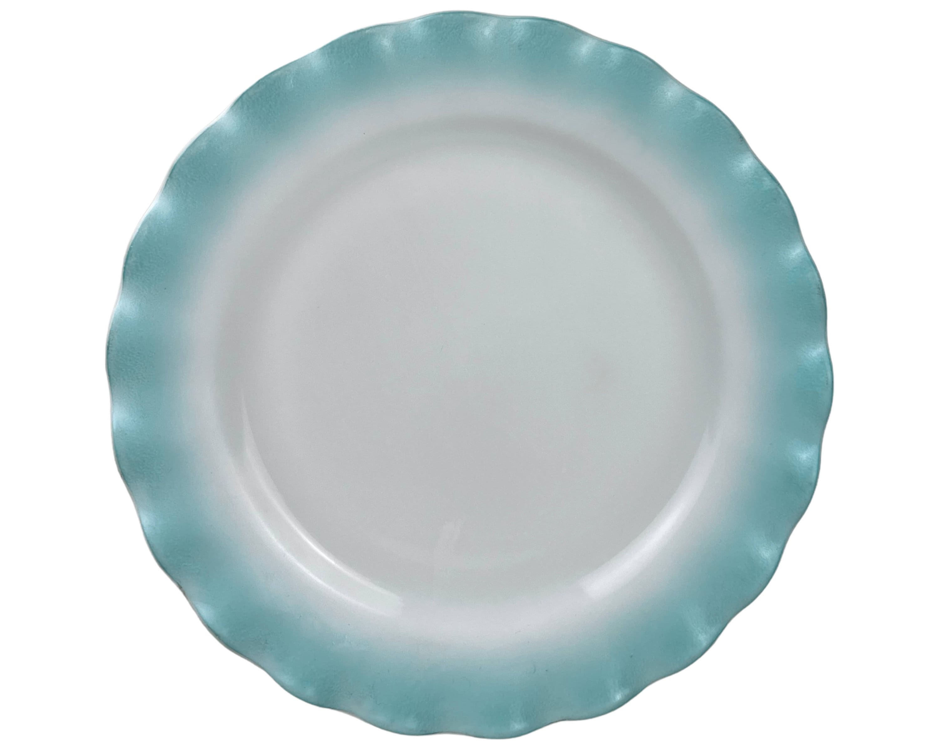 ヴィンテージ 1950年代 ヘーゼルアトラス ブルー クリノリン リップル ディナープレート 9インチ - Etsy 日本