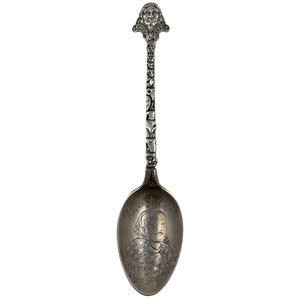 Antique Indian Chief Seattle Souvenir Spoon Sterling Silver Totem Pole w Princess Angeline Bowl