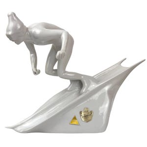 1960er Mid Century Royal Dux Porzellan Skifahrer Jiri Cernoch Tschechoslowakei