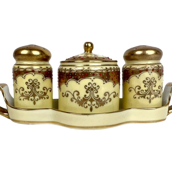 Porcelain Cruet Set Salt Pot Etsy