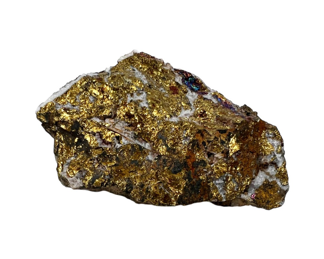 Fools Gold Pyrite Specimen Rock With Quartz Matrix 4.75 X 3.5 X 2.75 - Etsy