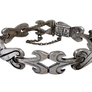 Vintage Taxco Sterling Bracelet Mexican Silver Signed JS Eagle 3 - VFG