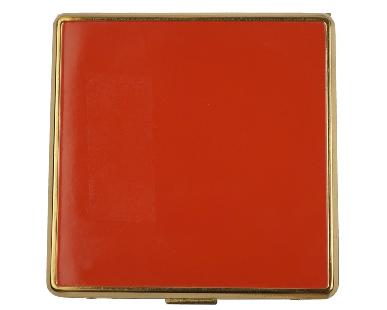 Vintage 1940s Elgin American Compact Powder and Rouge Red & Gold Excellent image 2