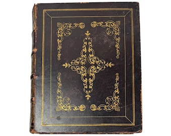 Antique Illustrated “Life of Christ” by Rev. John Fleetwood – Gilt Leather Binding – Virtue & Co. – c. Mid-19th Century