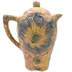 Art Deco Coffee Pot Kensington Pottery Sunflower Pattern 1930s