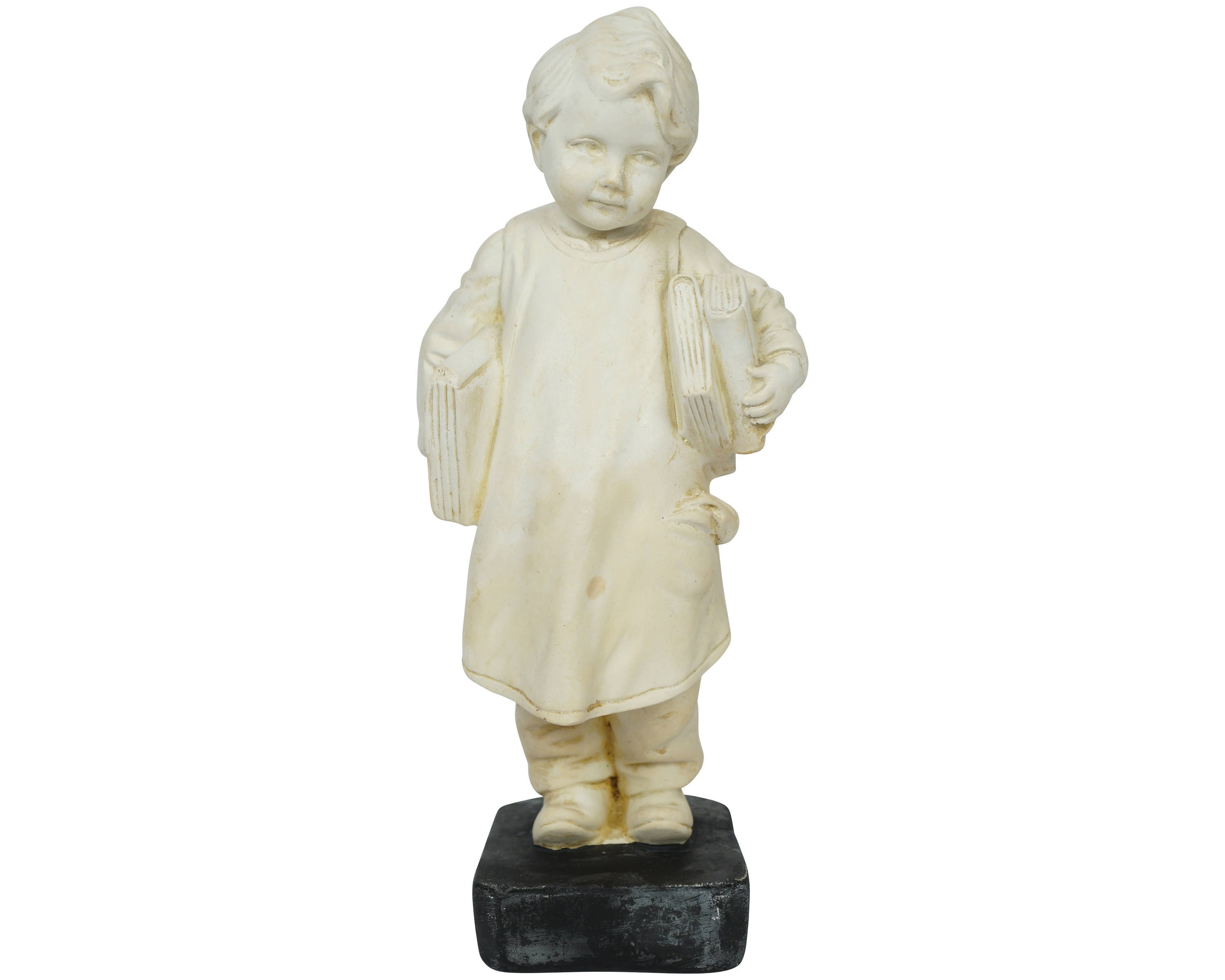 Antique Bookend Boy With Books Chalkware Figurine 11.25 Etsy Ireland