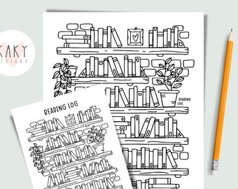 Bookshelf Reading Log | Reading Tracker | Book Tracker Printable | Reading Journal Printable | Bullet Journal | Planner Insert | Bookish