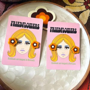 1970s Inspired Stud Flower Earrings Cecilia