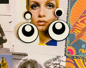 MONOCRHOME VORTEX 1960S inspired Earrings