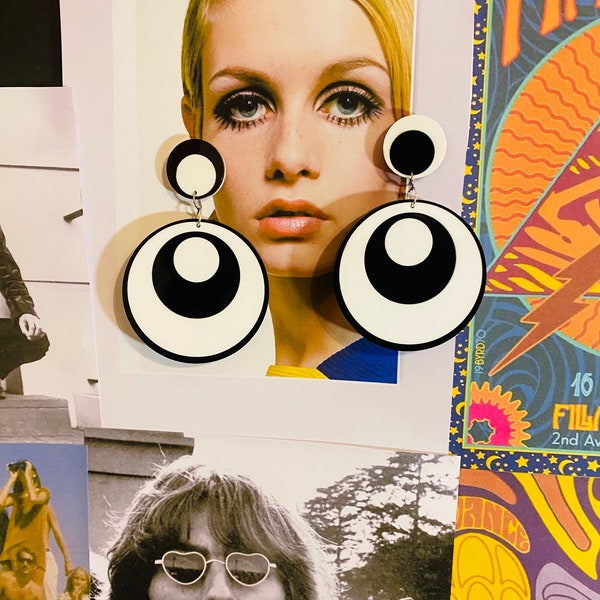 MONOCRHOME VORTEX 1960S inspired Earrings