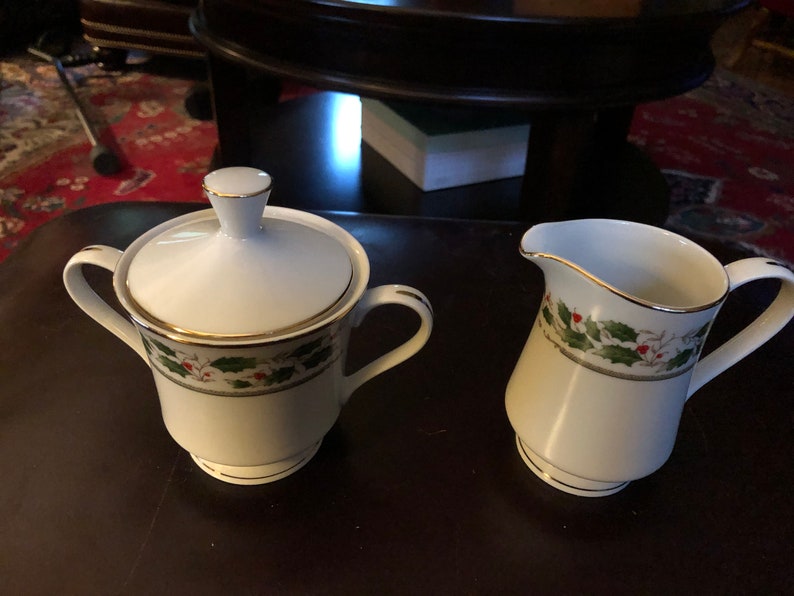 Seizan Fine China Noel Cream and Sugar Dish With Lid Etsy