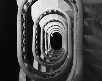 Digital Download Spiral Stair Case Black and White Stock Photography