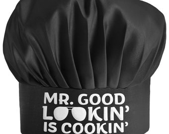 Funny Chef Hat - Mr Good Looking Is Cooking - Adjustable Kitchen Cooking Hat for Men - Cooking Gift For Him - Dad Husband Boyfriend Birthday