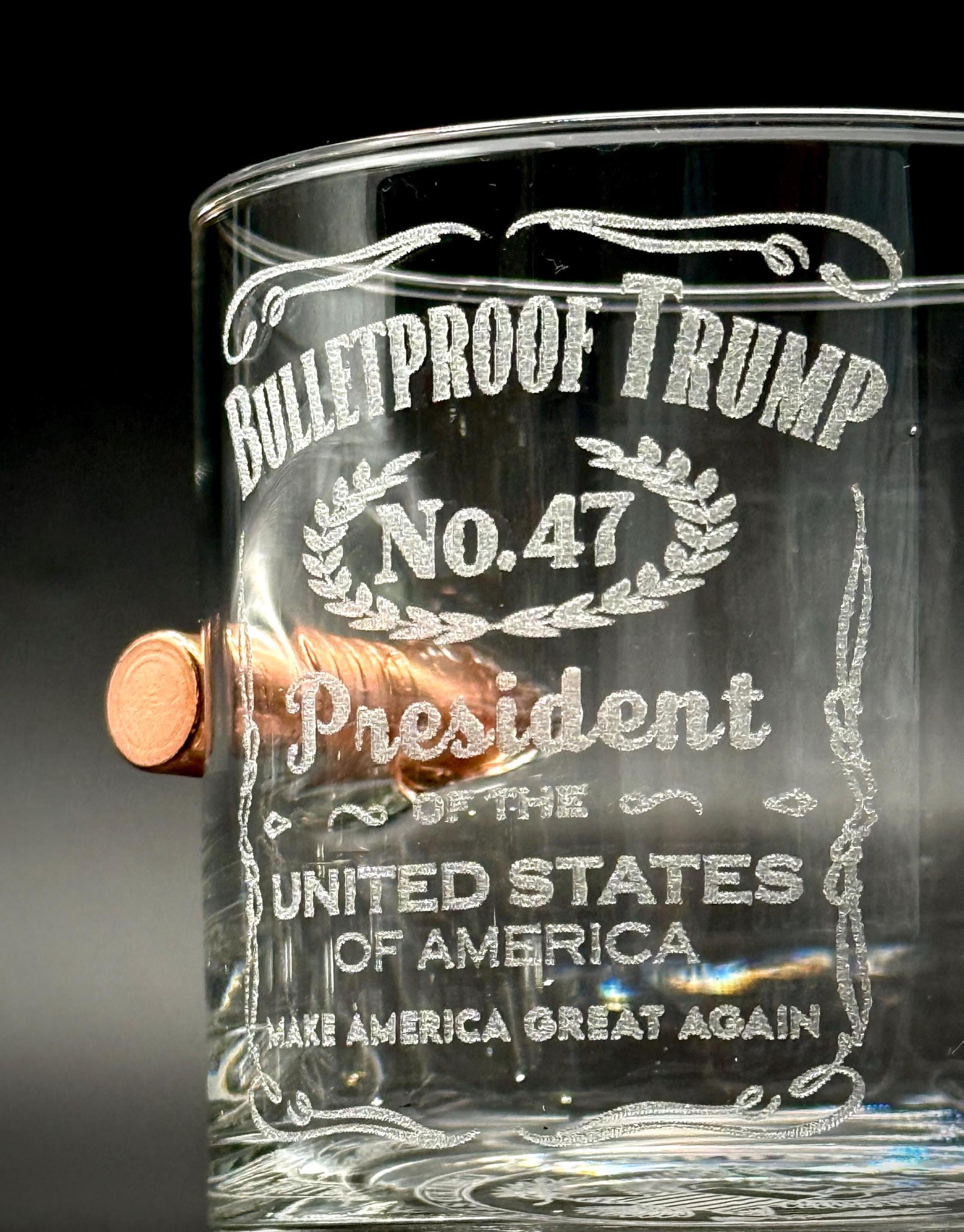 Trump Bulletproof Whiskey Glass, No. 45 47 Whiskey Glass, Usa Trump Gift