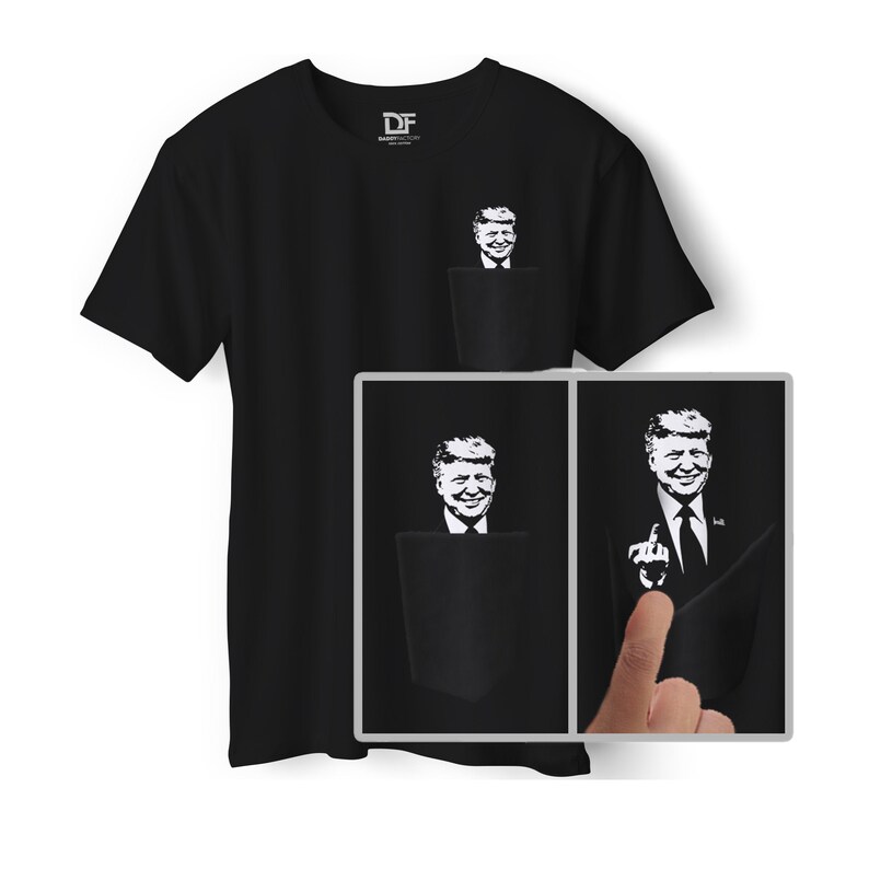 Trump Shirt With Middle Finger In Pocket Funny Trump | Etsy