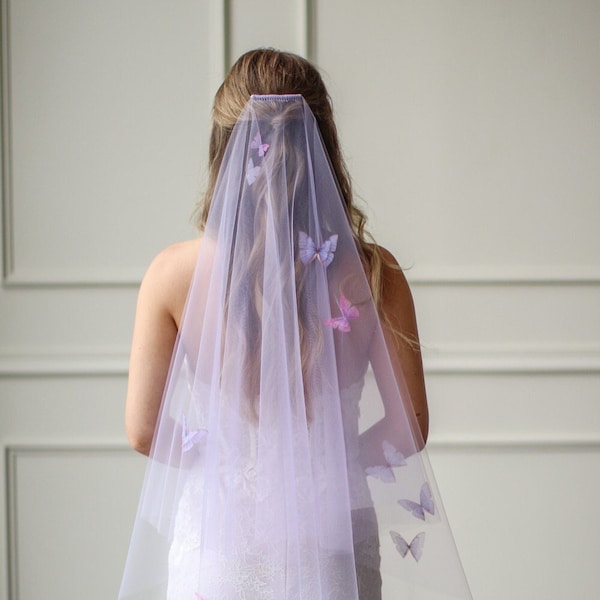 Butterfly Drop Veil - Bridal Tulle, Elbow, Fingertip, Waltz Length