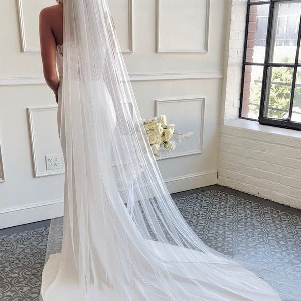 Ultra Soft Wedding Veil, English Net, Cathedral, Single Layer, Bridal Veil