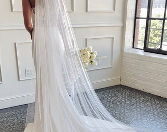 1 Layer English Net Royal Cathedral Bridal Veil | Eden Luxe Bridal Soft Bridal White