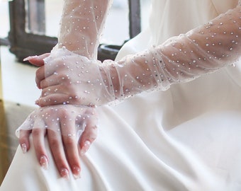 Ultra Glam Bridal Gloves, Rhinestone Fingerless Sleeves,