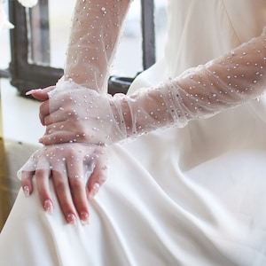 Ultra Glam Bridal Gloves, Rhinestone Fingerless Sleeves,
