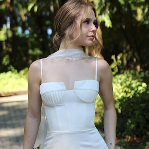 Lace Trimmed Bridal Neck Scarf