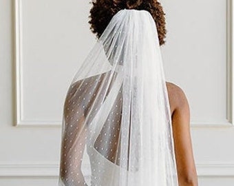 Swiss Dot Wedding Veil, Extra Soft, Cathedral, Single Layer, Bridal Veil