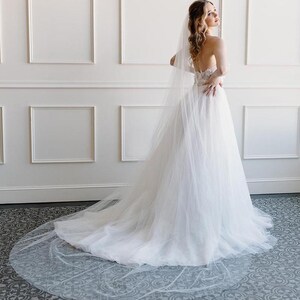 Tulle Wedding Veil, Soft, Simple Cathedral Veil