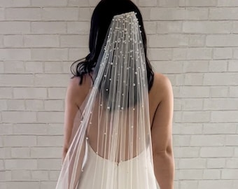 Cascading Pearl Veil- Elbow, Fingertip, Waltz or Cathedral Length