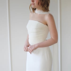 Bridal Pleated Neck Scarf image 5