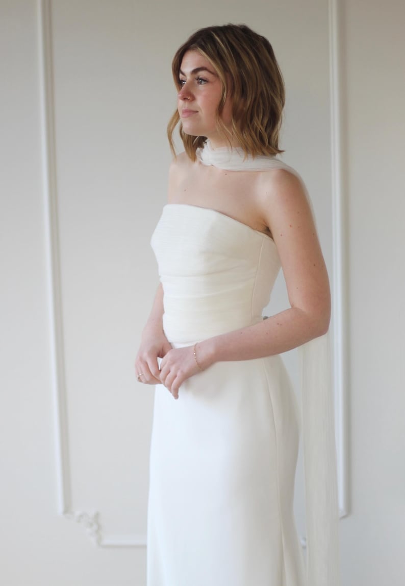 Bridal Pleated Neck Scarf image 5