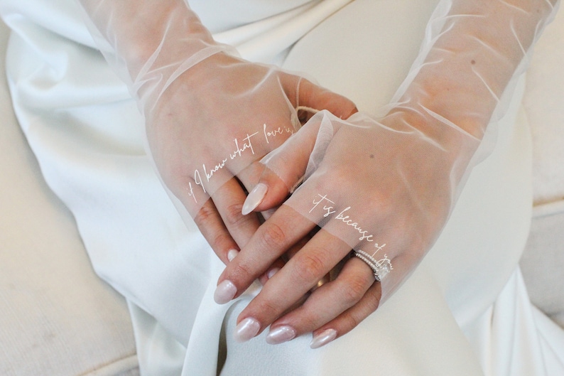 Bridal Gloves, Tulle Fingerless Sleeves image 1