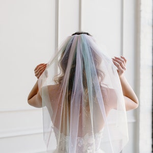 Rainbow Wedding Veil Sparkly Pride Bridal Veil image 2